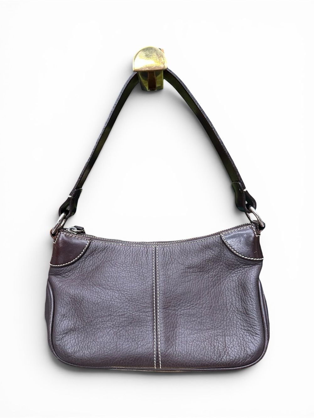 Vintage Dooney & Bourke All Weather Leather Brown Shoulder Bag AWL